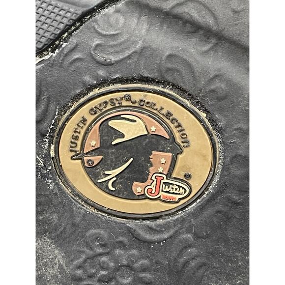 Justin Pink Gypsy Cowboy Western Boots Women's Sz 7.5 B Brown Leather L9901 - Picture 7 of 10